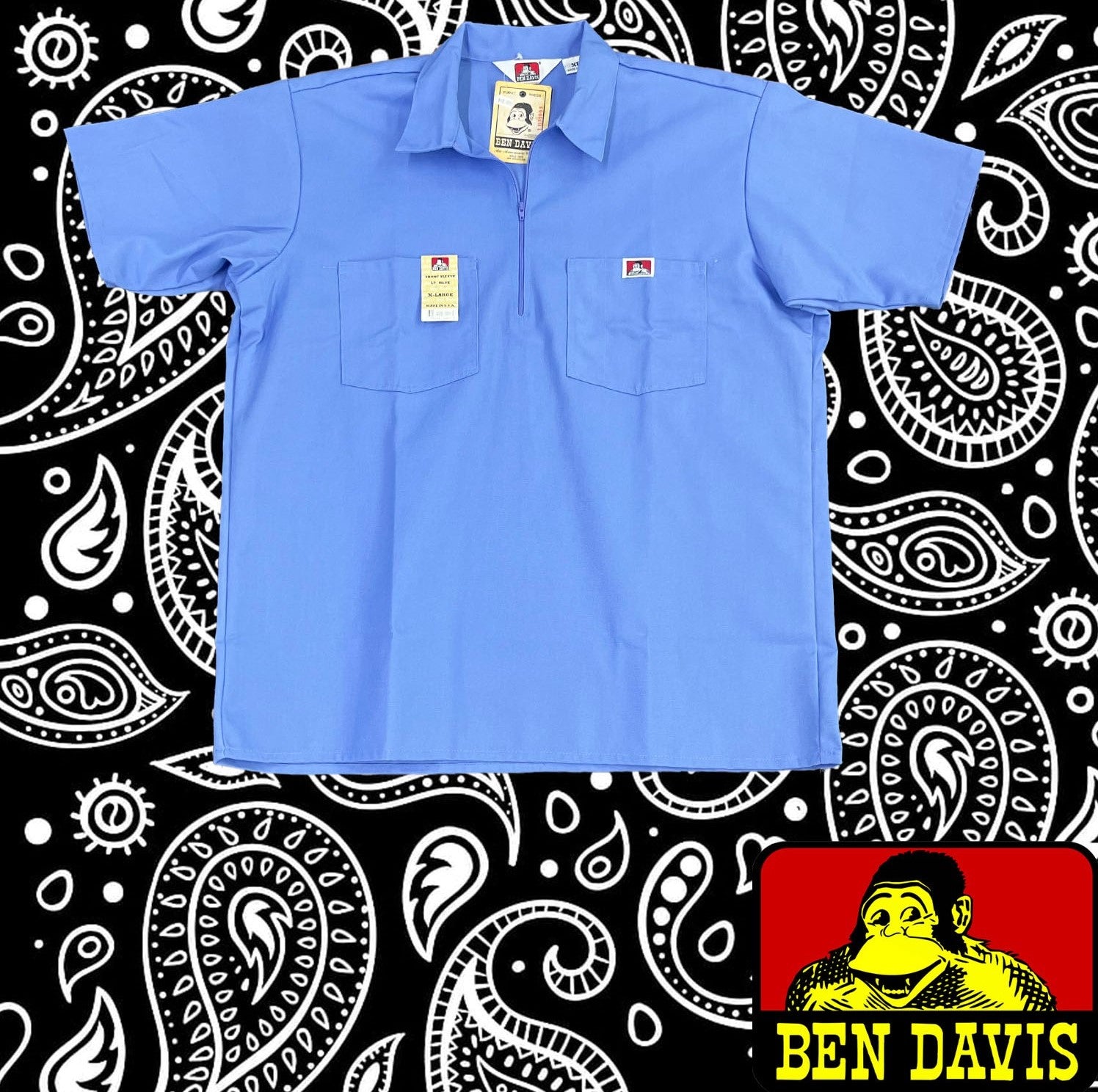 Ben Davis short sleeve 1/2 zip shirt