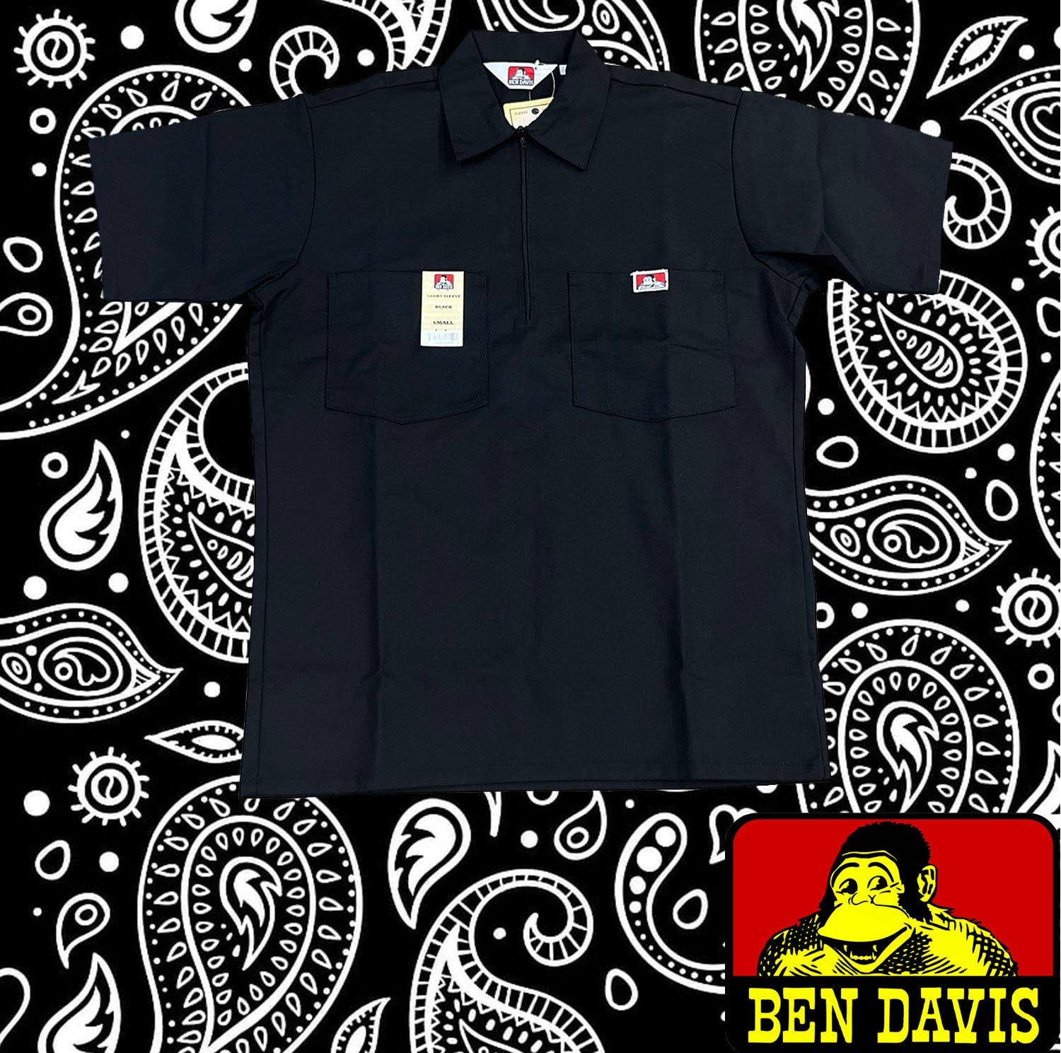 Ben Davis short sleeve 1/2 zip shirt