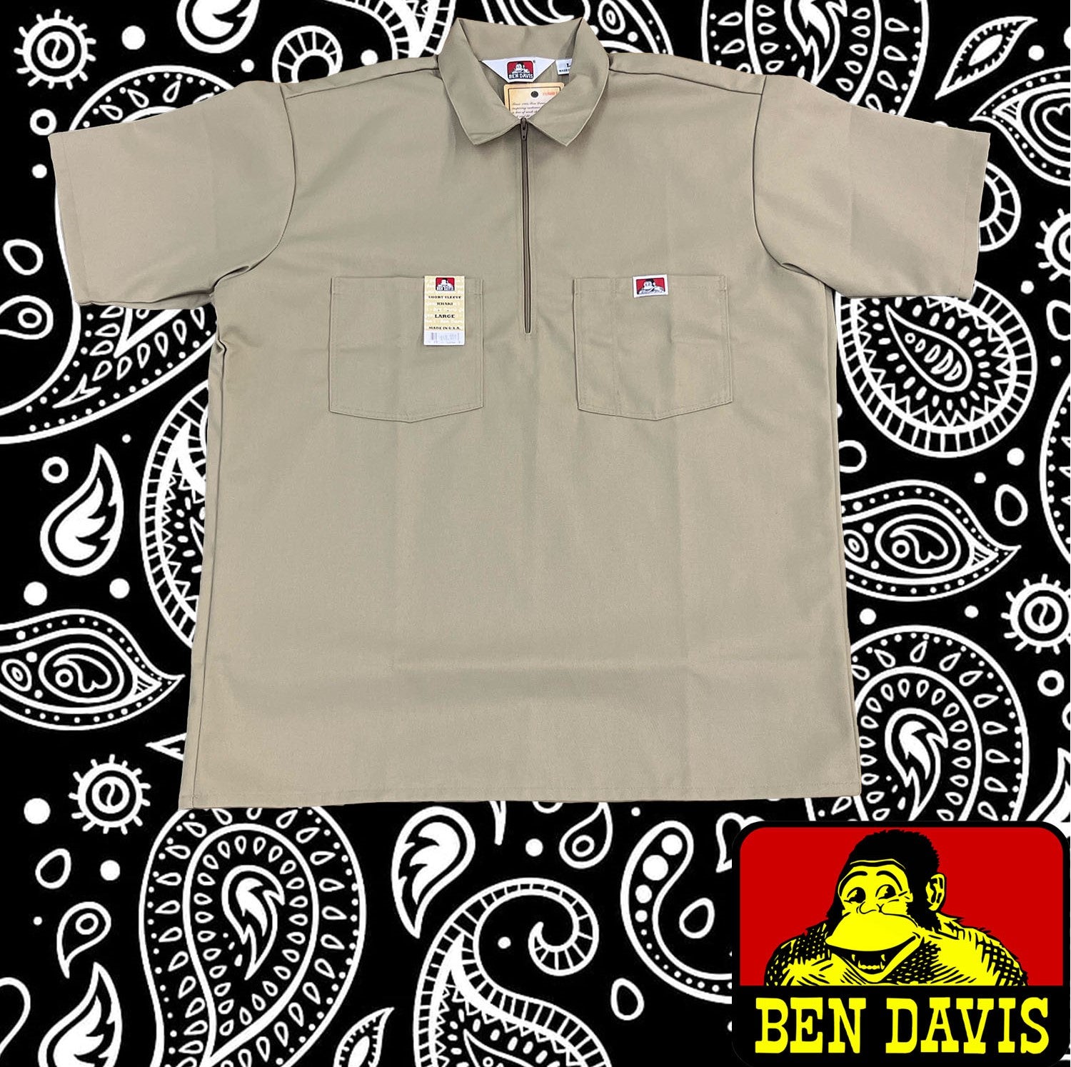 Ben Davis short sleeve 1/2 zip shirt