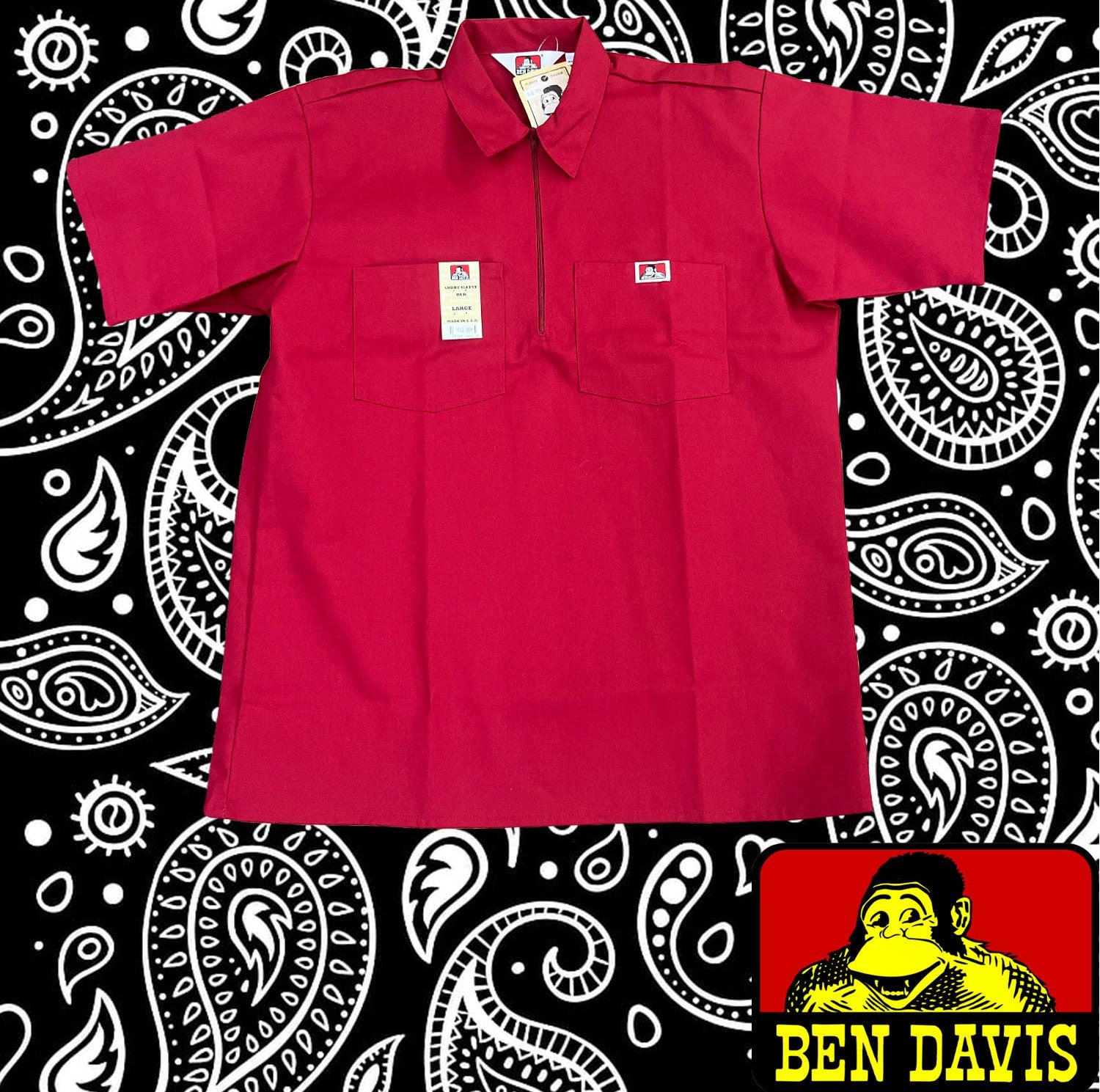 Ben Davis short sleeve 1/2 zip shirt