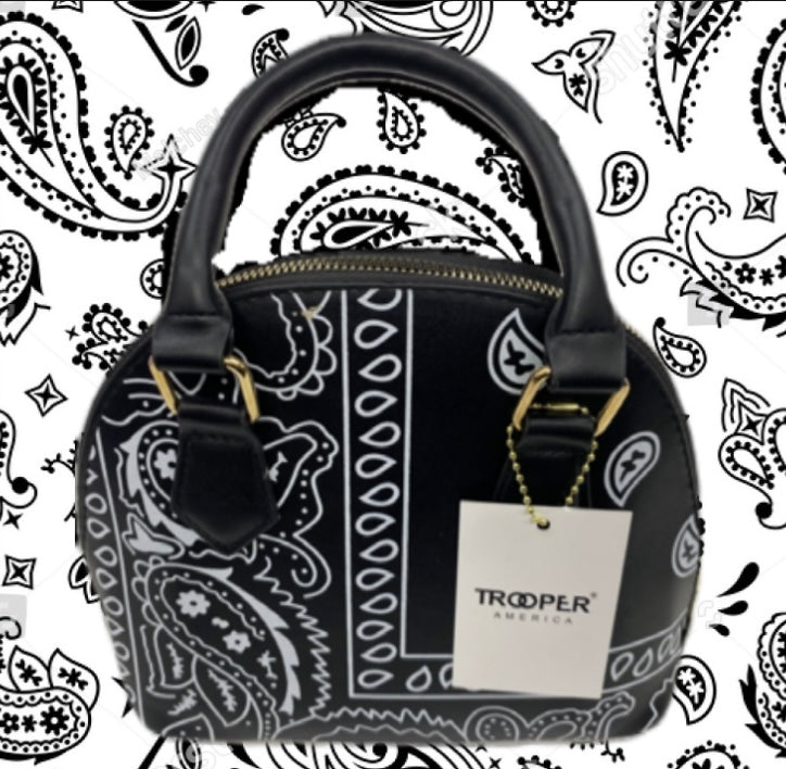 Trooper Paisley Handbag (Black)