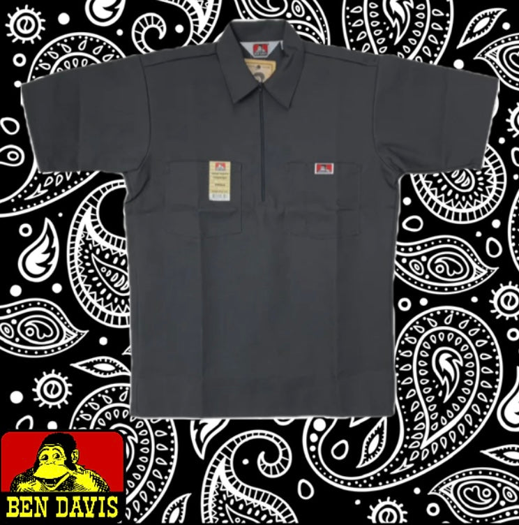 Ben Davis short sleeve 1/2 zip shirt