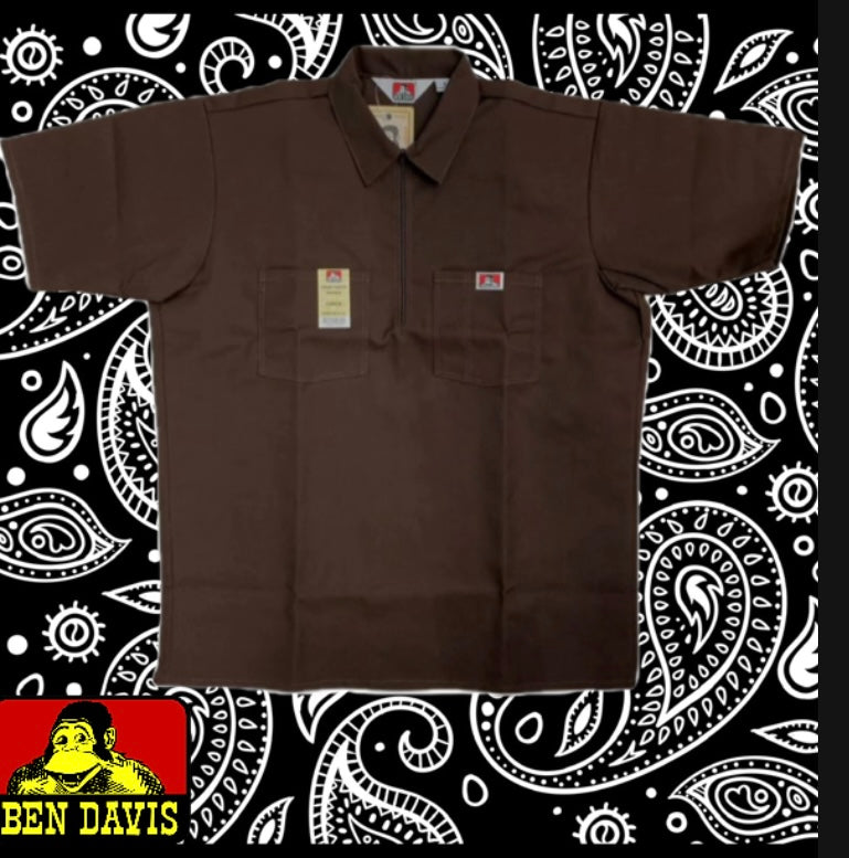 Ben Davis short sleeve 1/4 zip shirt