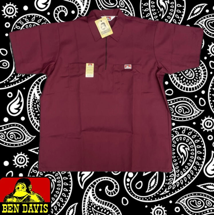 Ben Davis short sleeve 1/2 zip shirt