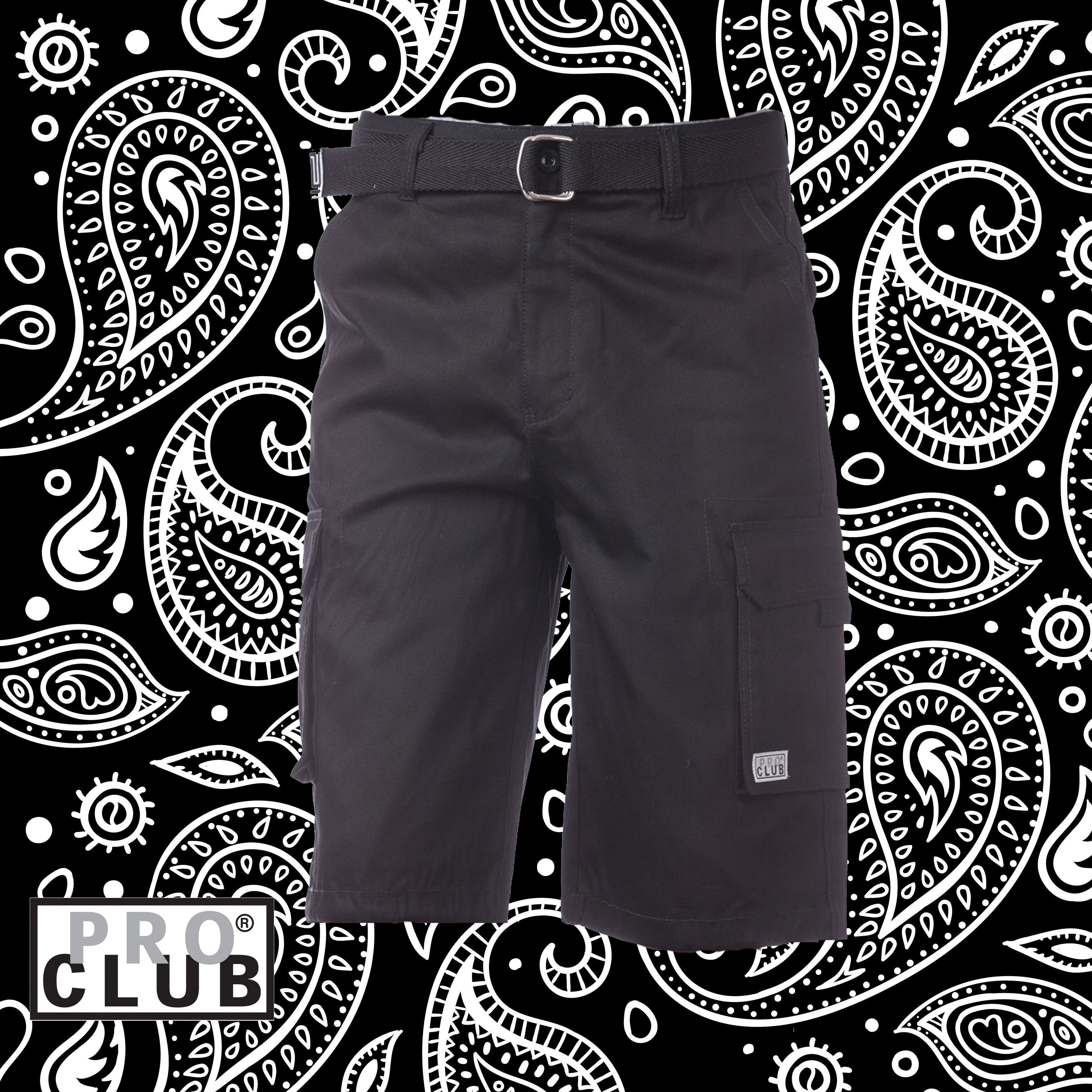 Pro Club Twill Cargo Shorts - Black