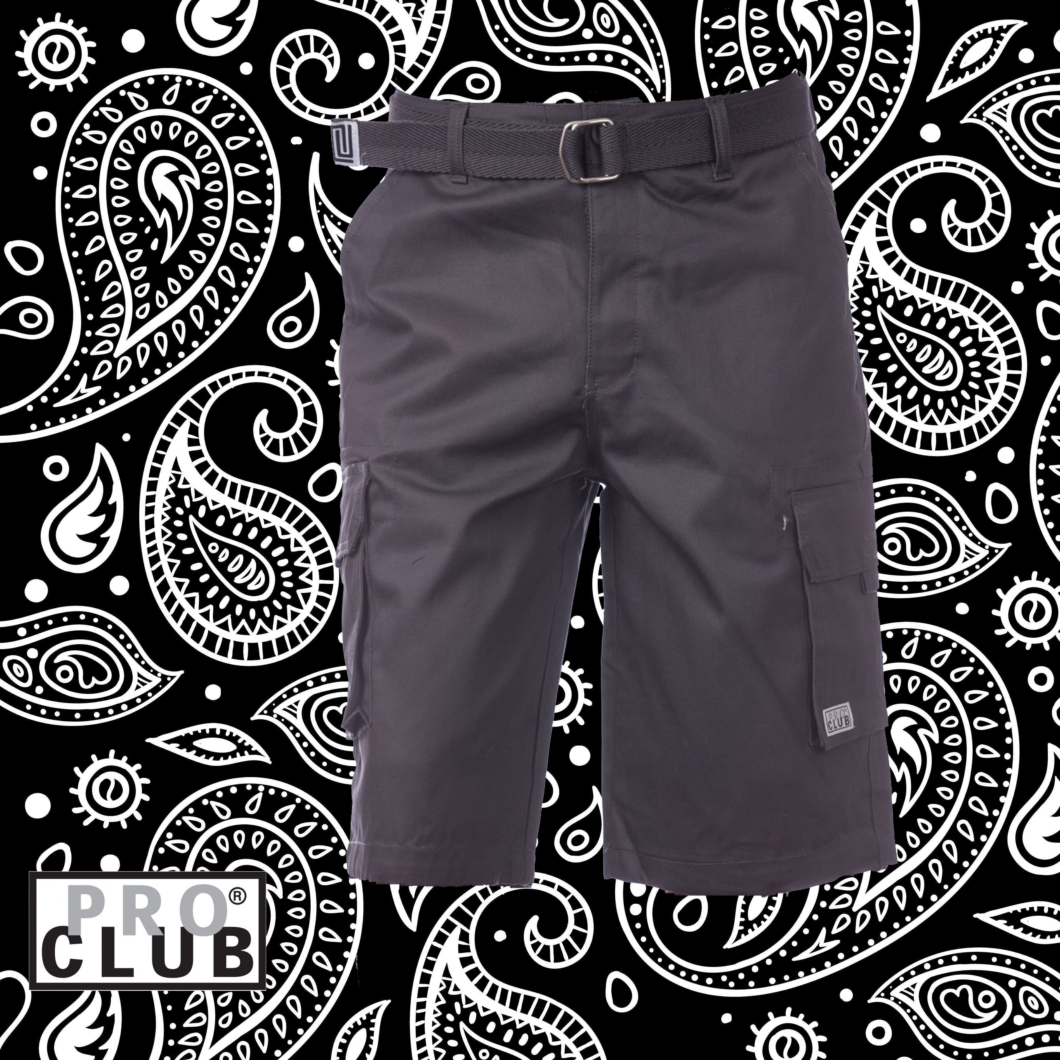 Pro Club Twill Cargo Shorts - Charcoal