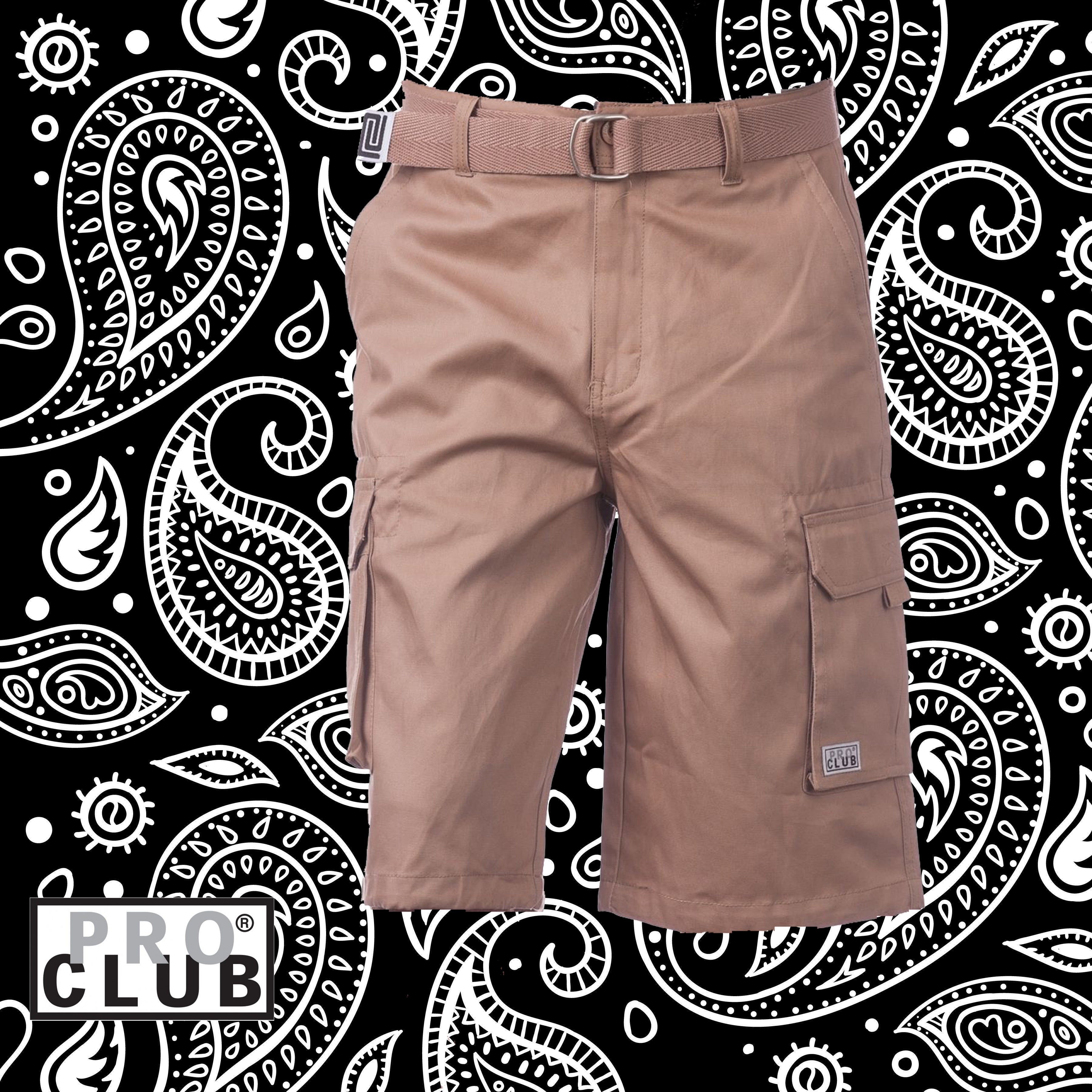 Pro Club Twill Cargo Shorts - Khaki