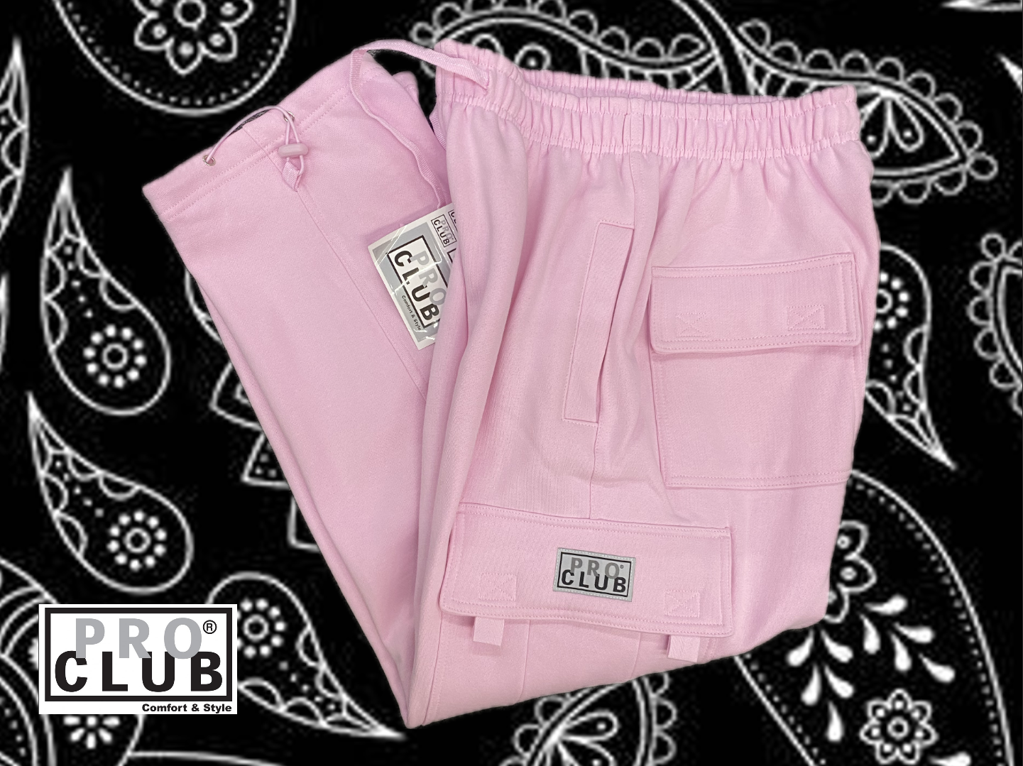 Pro Club Heavyweight Fleece Cargo Pants (pink)