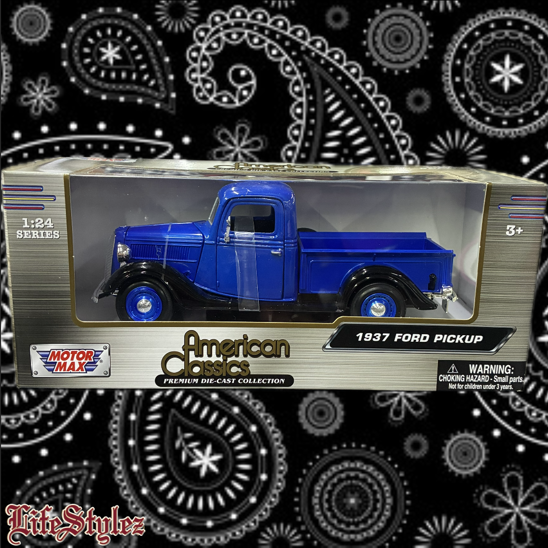 Die-Cast Collectable Cars- 1937 Blue Ford Pickup Truck