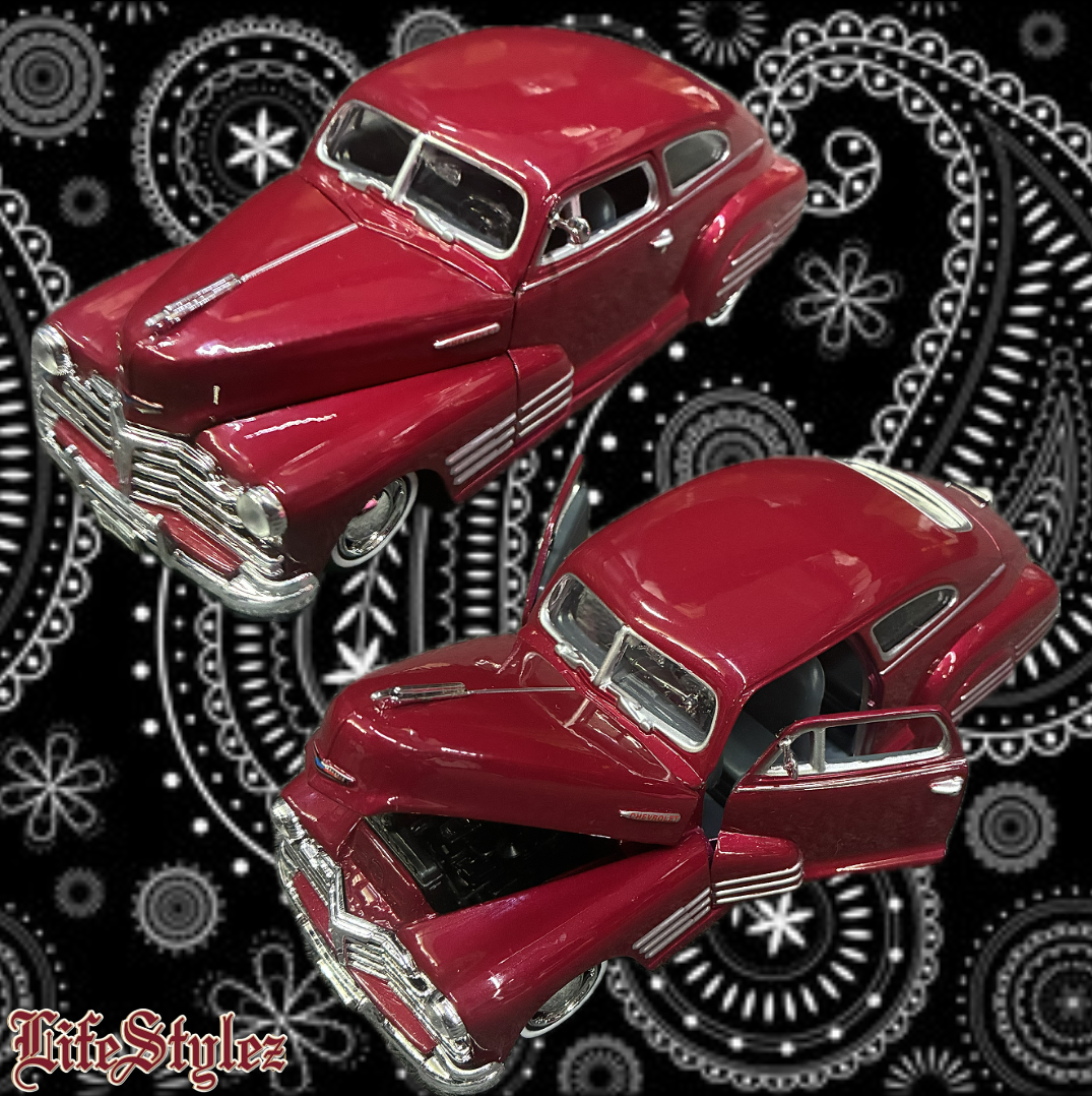 Die-Cast Collectable Cars - 1948 Metallic Red Chevy® Aerosedan Fleetline Hardtop