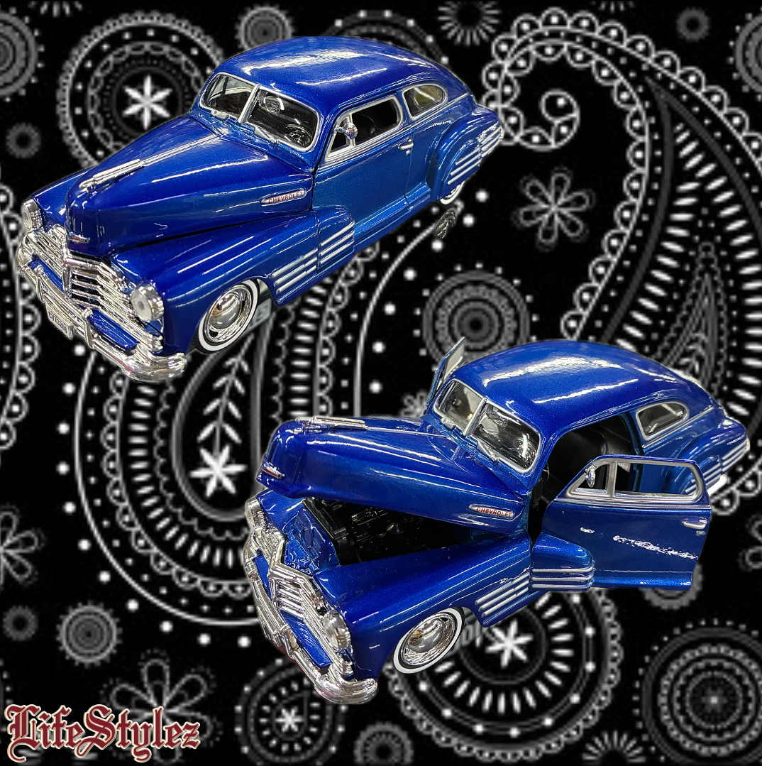 Die-Cast Collectable Cars - 1948 Blue Chevy Aerosedan Fleetline Hardtop