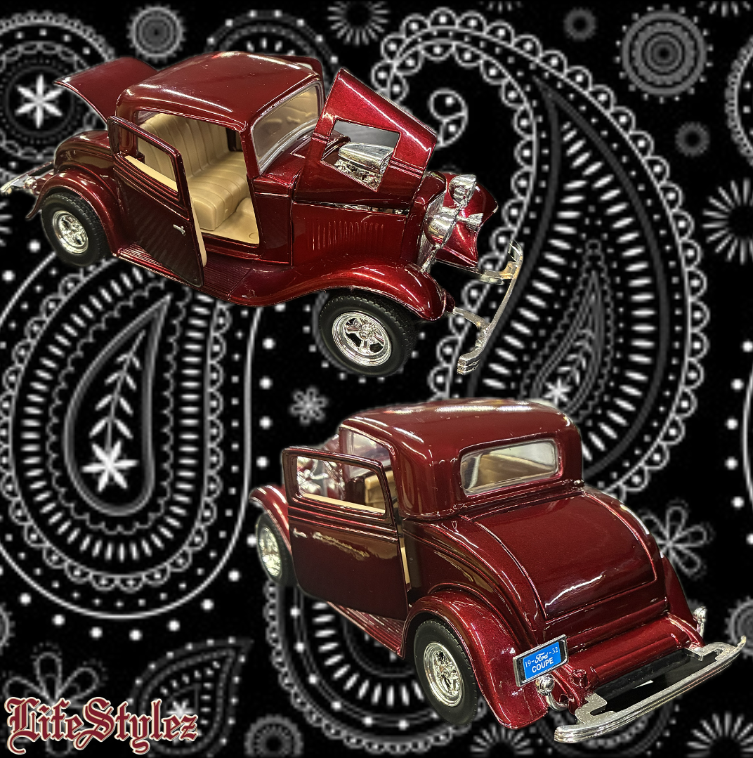Die-Cast Collectable cars - 1932 Burgundy Ford Coupe