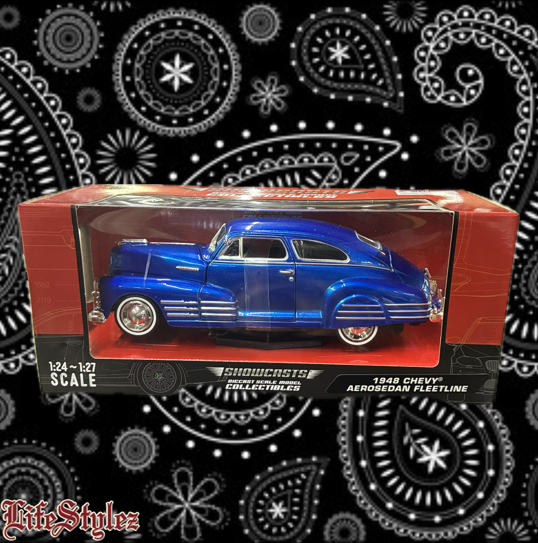 Die-Cast Collectable Cars - 1948 Blue Chevy Aerosedan Fleetline Hardtop