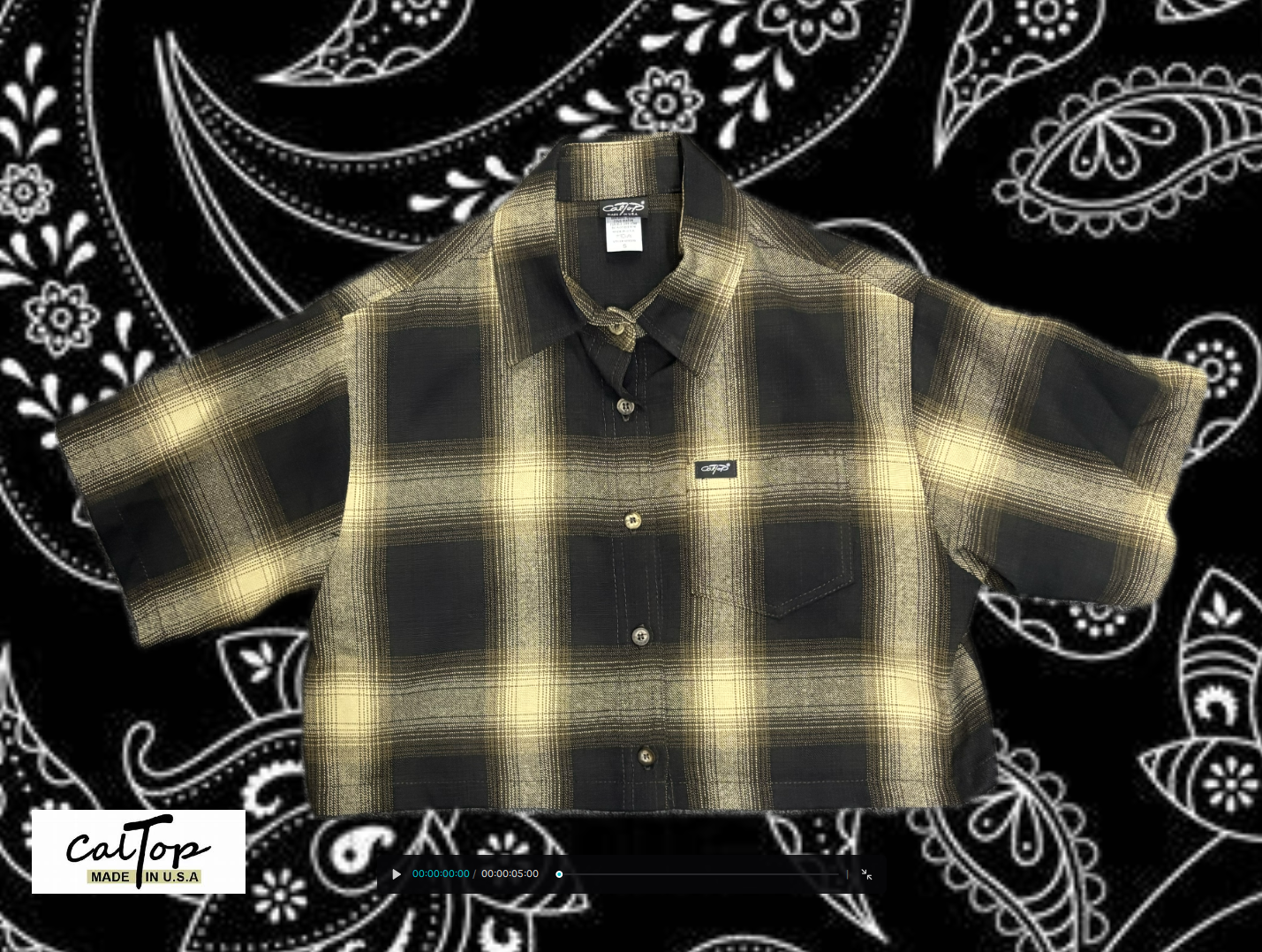 CalTop - Ladies Button Up Crop Top - Y2000