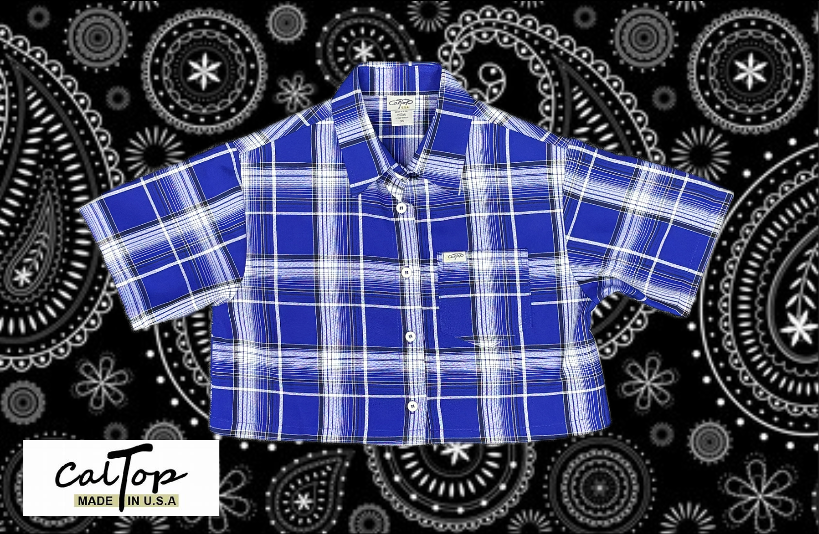 CalTop - Ladies Button Up Crop Top - Y1000