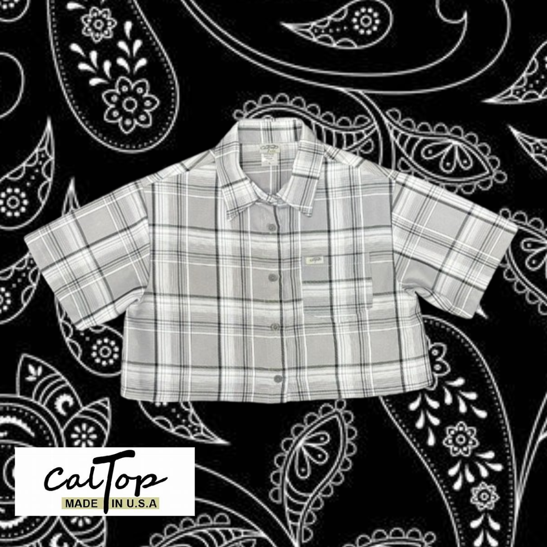 CalTop - Ladies Button Up Crop Top - Y1000