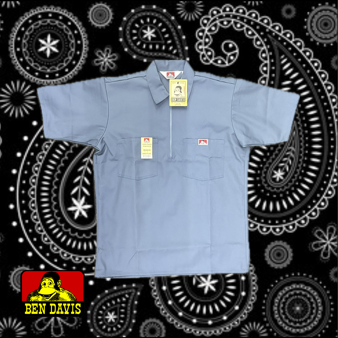 Ben Davis Short Sleeve 1/2 Zip Shirt - Solid Colors
