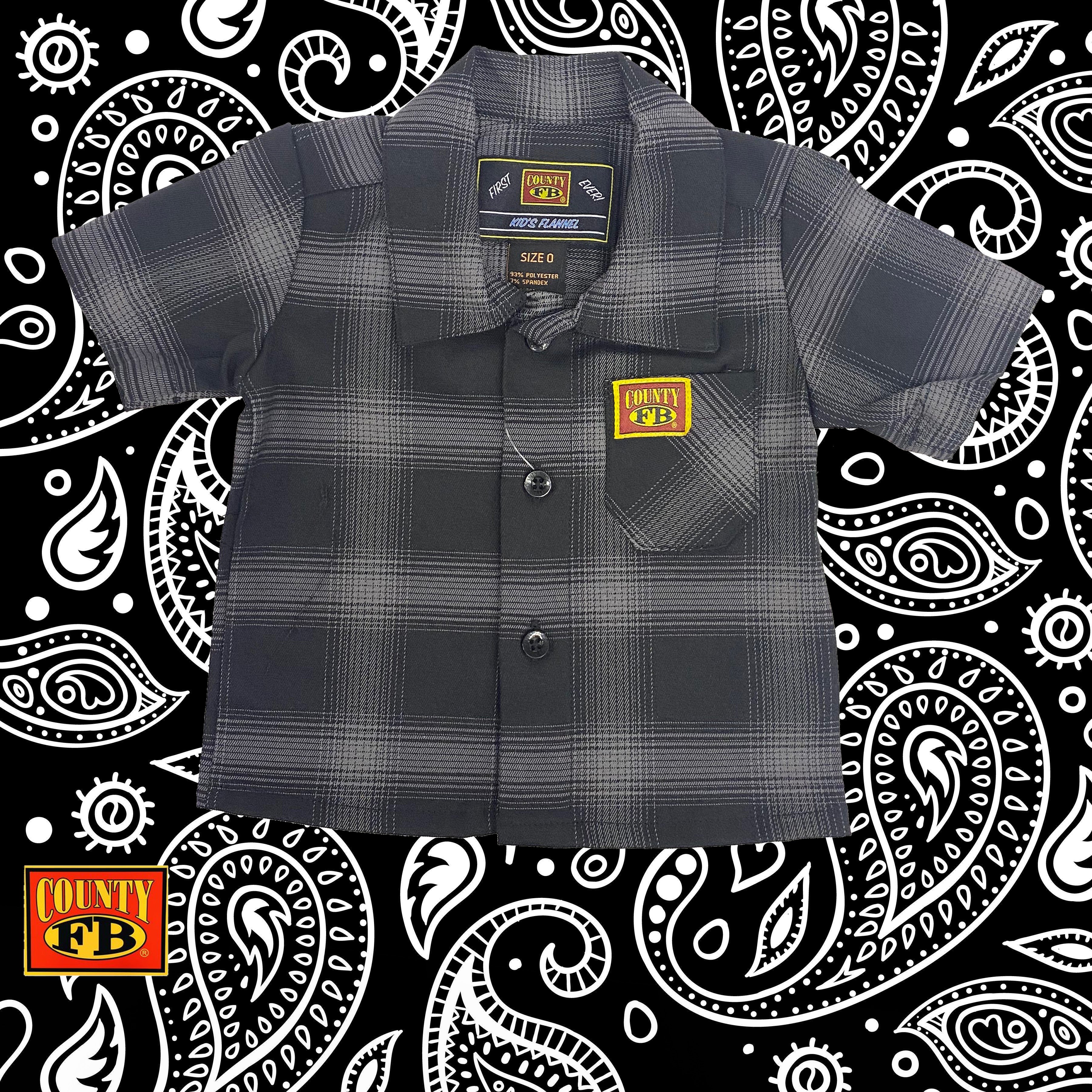 FB County Kids Flannel - Black/Grey