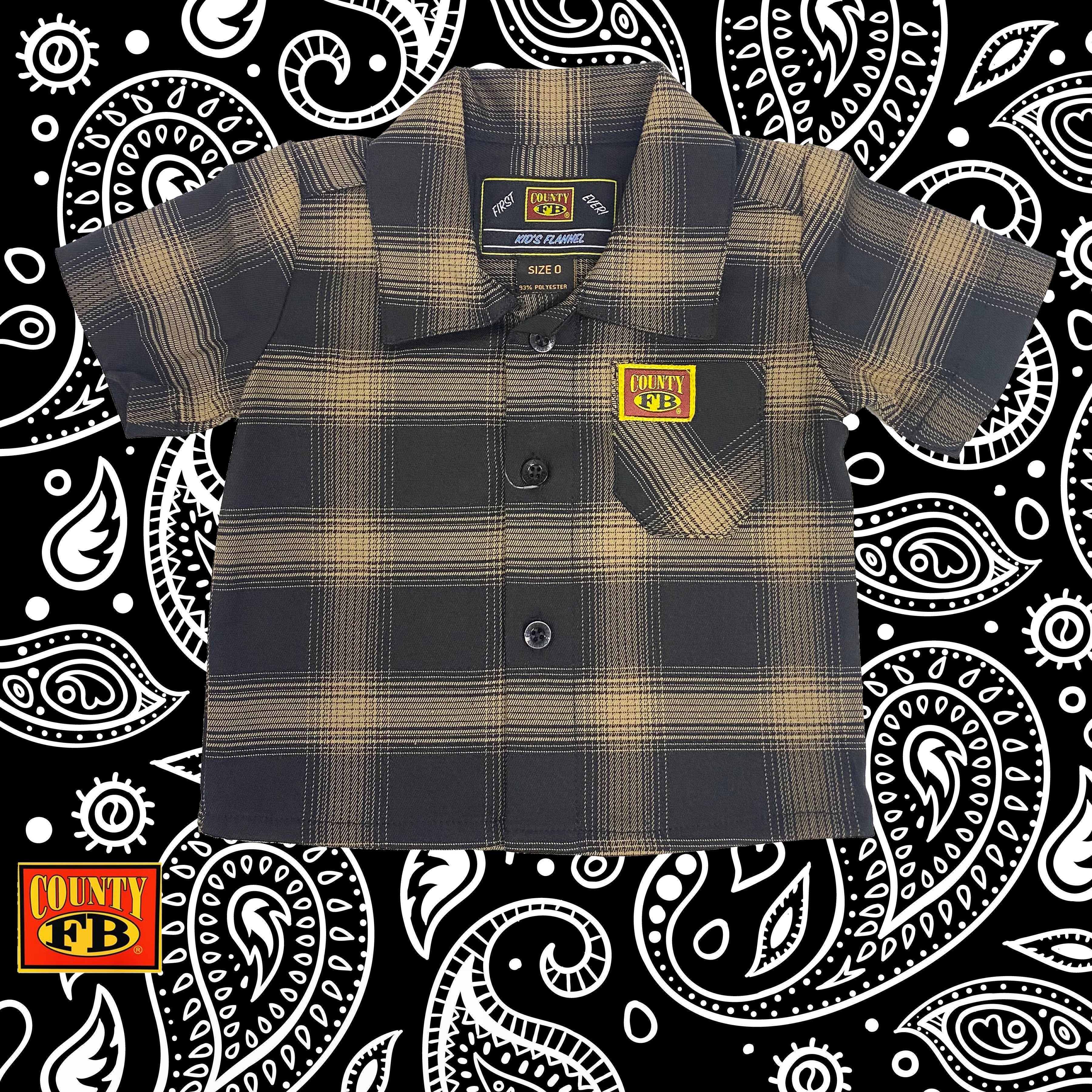 FB County Kids Flannel - Black/Khaki