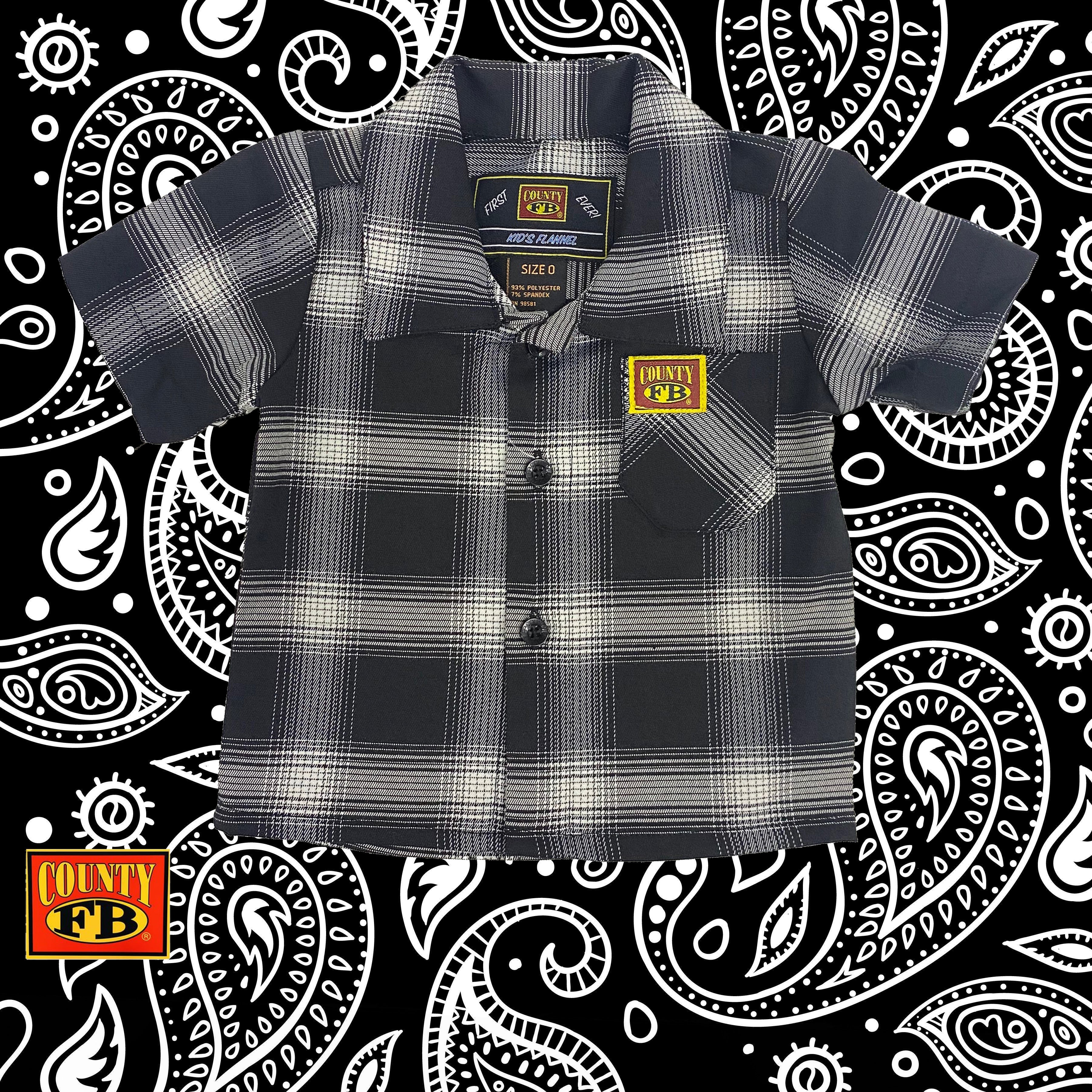 FB County Kids Flannel - Black/White